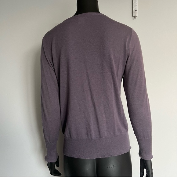 ⚪️🪽VTG JCREW/ SILK COTTON WOOL PURPLE SOFT KNIT CARDIGAN - Picture 3 of 9